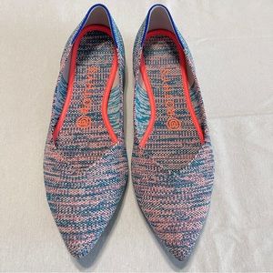 Rothy’s Turquoise Melange Point Neon Retired Print size 8 EUC